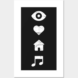 I Love House Music Posters and Art
